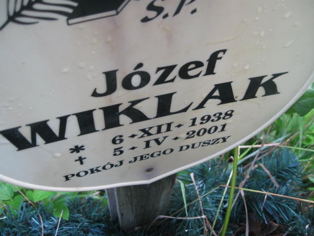 Józef Wiklak 1938 Legnica - Grobonet - Wyszukiwarka osób pochowanych