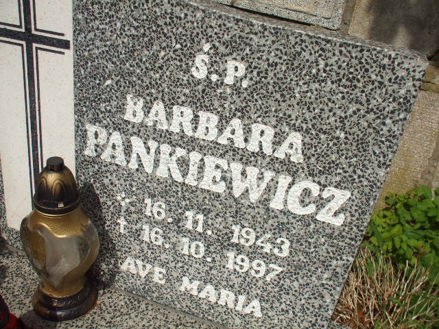 Barbara Pankiewicz 1943 Legnica - Grobonet - Wyszukiwarka osób pochowanych