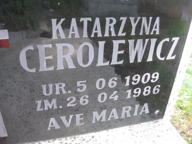 Katarzyna Cerolewicz 1909 Legnica - Grobonet - Wyszukiwarka osób pochowanych