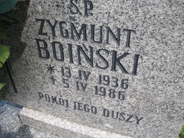 Zygmunt Boiński 1936 Legnica - Grobonet - Wyszukiwarka osób pochowanych