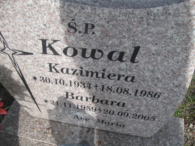 Barbara Kowal 1959 Legnica - Grobonet - Wyszukiwarka osób pochowanych