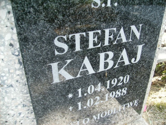 Stefan Kabaj 1920 Legnica - Grobonet - Wyszukiwarka osób pochowanych