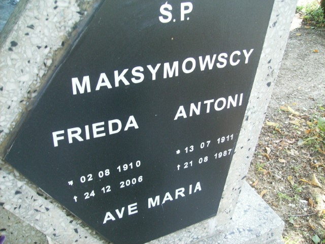 Frieda Maksymowska 1910 Legnica - Grobonet - Wyszukiwarka osób pochowanych