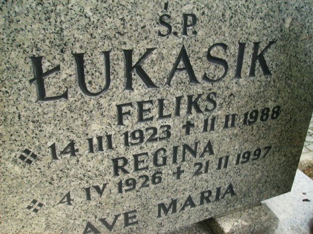 Regina Łukasik 1926 Legnica - Grobonet - Wyszukiwarka osób pochowanych