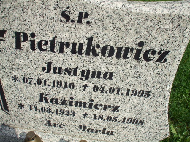 Justyna Pietrukowicz 1916 Legnica - Grobonet - Wyszukiwarka osób pochowanych