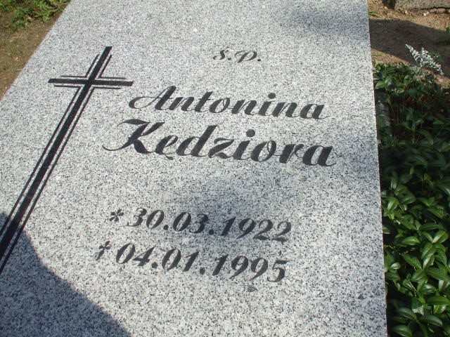 Antonina Kędziora 1922 Legnica - Grobonet - Wyszukiwarka osób pochowanych