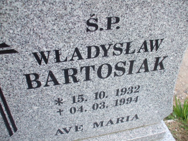 Władysław Bartosiak 1932 Legnica - Grobonet - Wyszukiwarka osób pochowanych