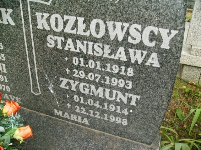 Zygmunt Kozłowski 1914 Legnica - Grobonet - Wyszukiwarka osób pochowanych
