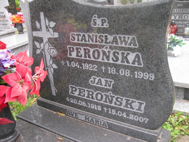 Stanisława Perońska 1922 Legnica - Grobonet - Wyszukiwarka osób pochowanych